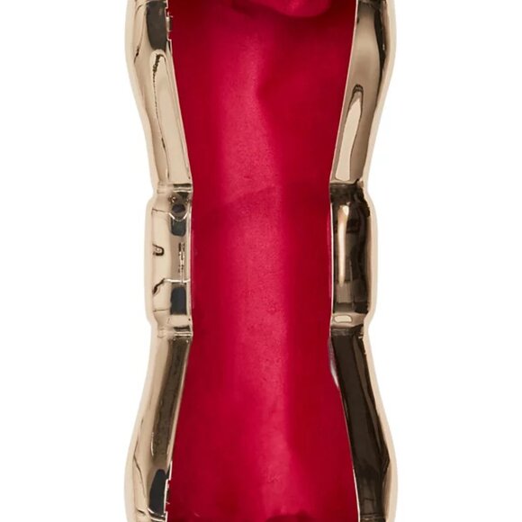 Betsey Johnson Kitsch Metal Bow Clutch Rose Gold Small Size NWT - Picture 8 of 16